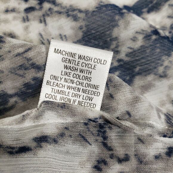 Studio Works Womens Cardigan Size Small Open Front 3/4 Sleeve Blue Gray Sheer - Picture 11 of 11